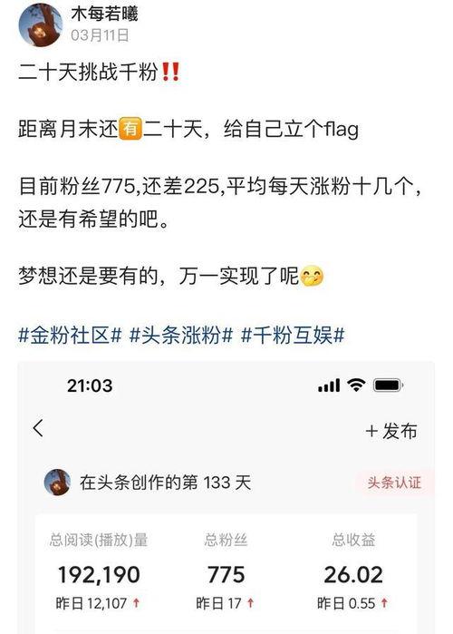 头条千粉之路有多少,揭秘高效涨粉策略